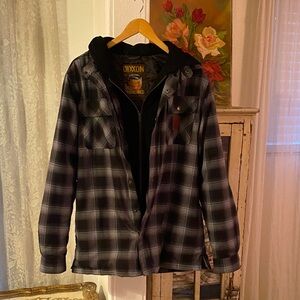 DIXXON Black and White Plaid Men's Shirt Jacket